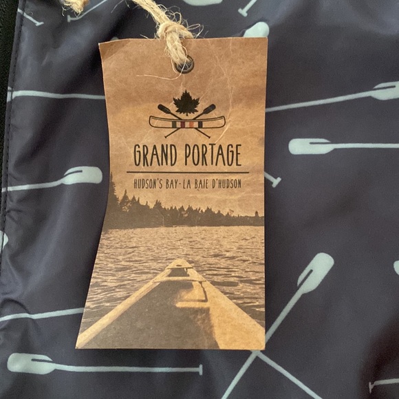 - NWT Grand Portage Unisex Paddle Graphic Packable Windbreaker Size XS/S - Picture 7 of 9